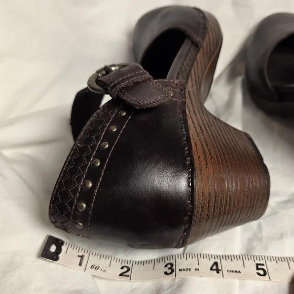 Dansko Makenna Leather Mary Jane Clog Brown Women's 40 Adjustable Strap Heel - Picture 4 of 6